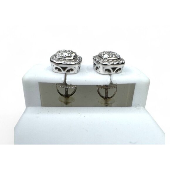 Moissanite Stud Earrings 0.55 CTW 925 Sterling Silver Screw Back - Picture 2 of 5